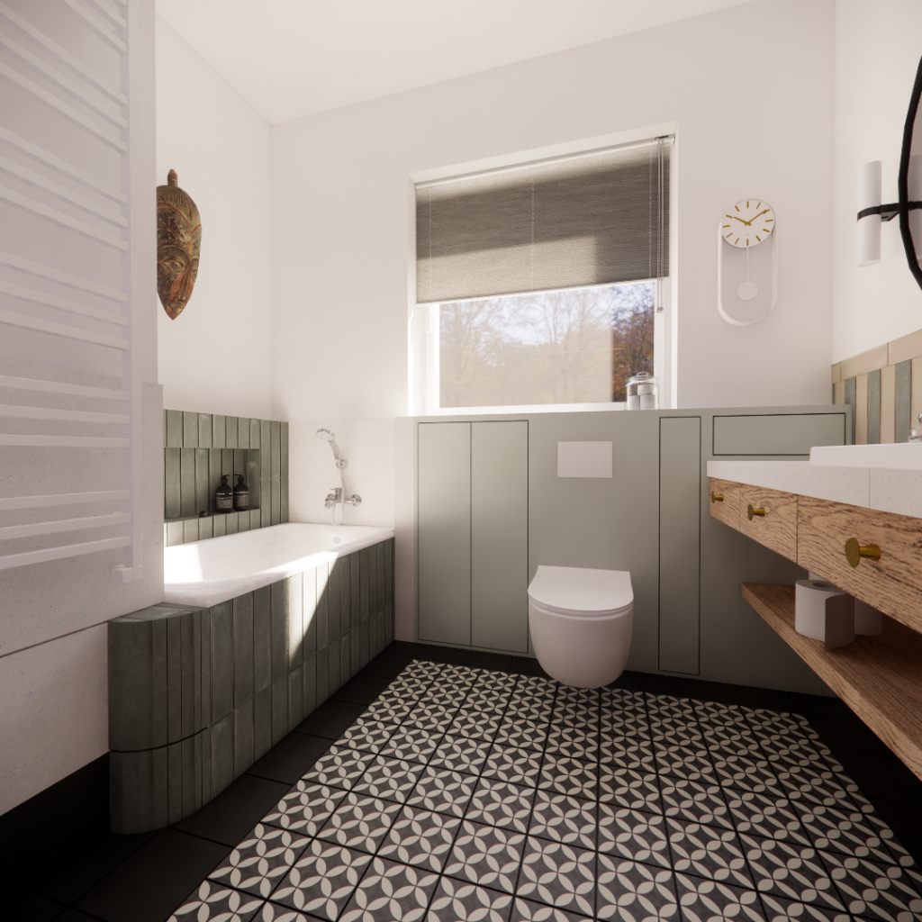 Łazienka - projekt wnętrza łazienka w domu w Bielsku 