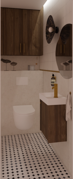 PROJEKT TOALETY W TYCHACH w stylu retro, vintage, prl