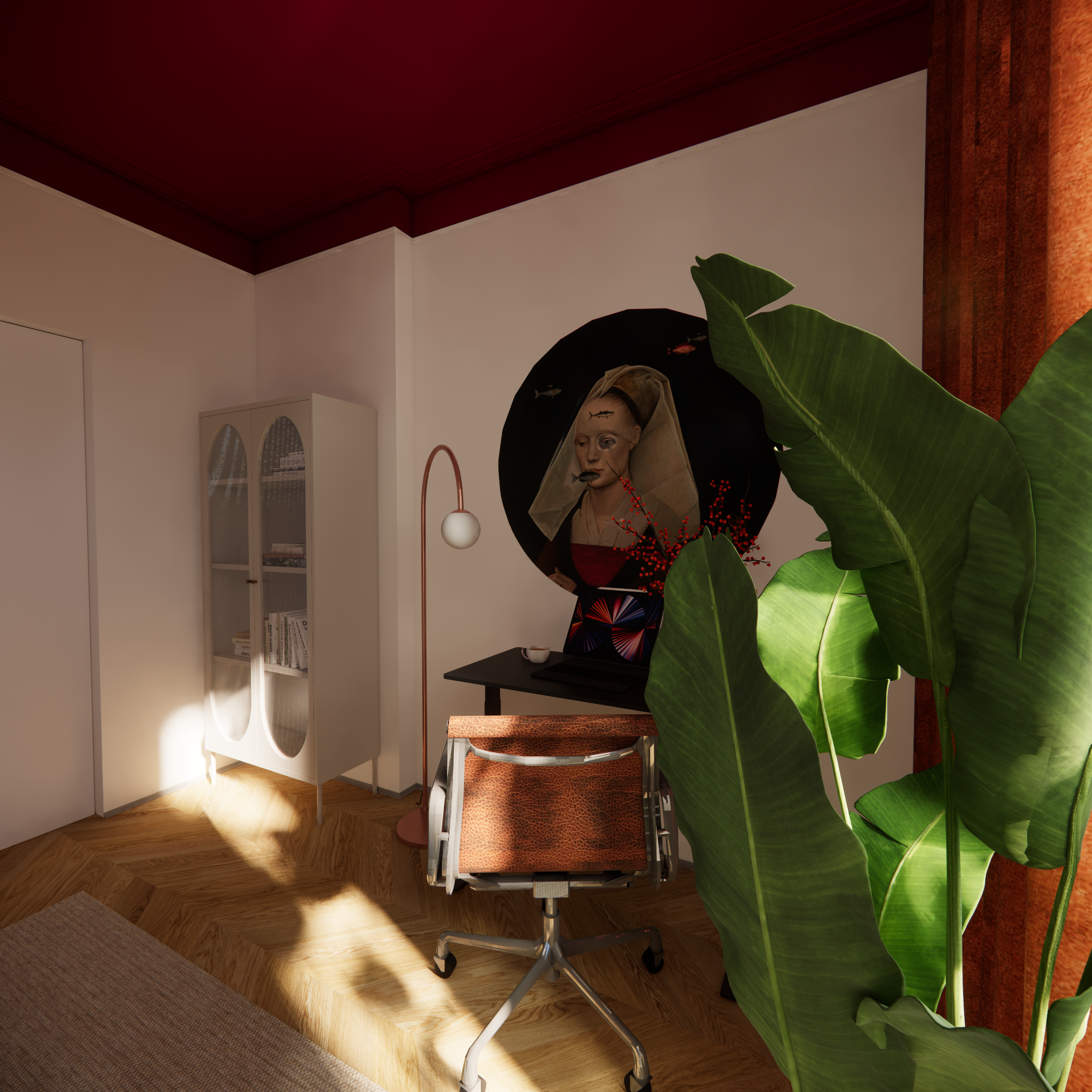 Aranżacja mieszkania w Warszawie. Projekt garderoby połączonej z biurem