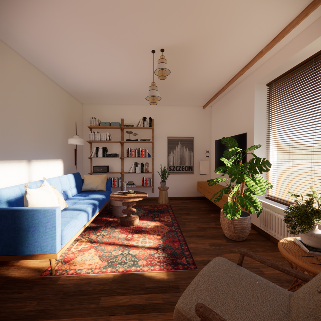 Projekt wnętrza salonu w Szczecinie