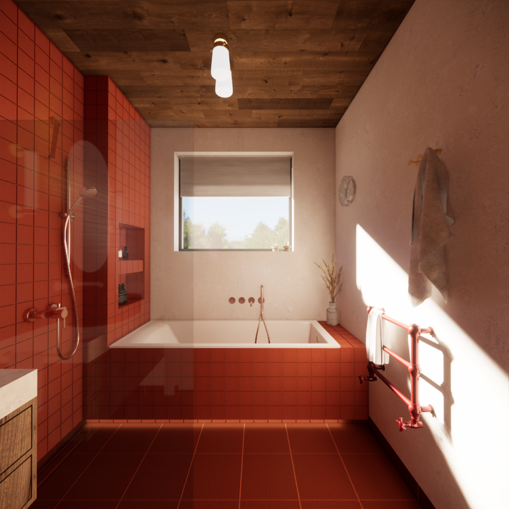 Projekt łazienki - terakota